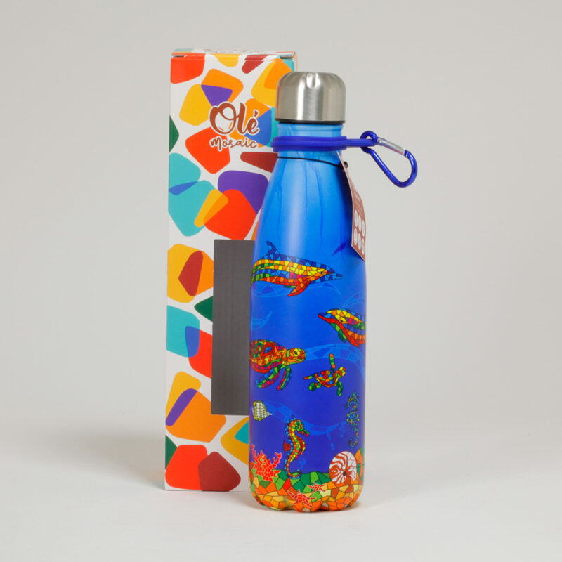 Botella inox. 500 ml. Motivos marinos.