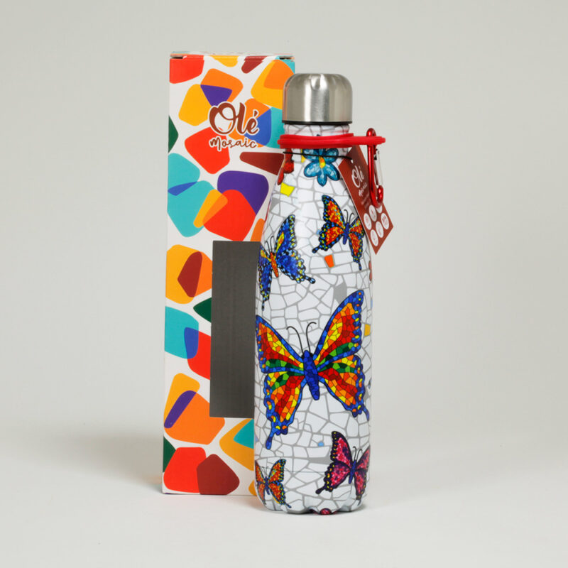 Botella inox. 500 ml. Mariposa.
