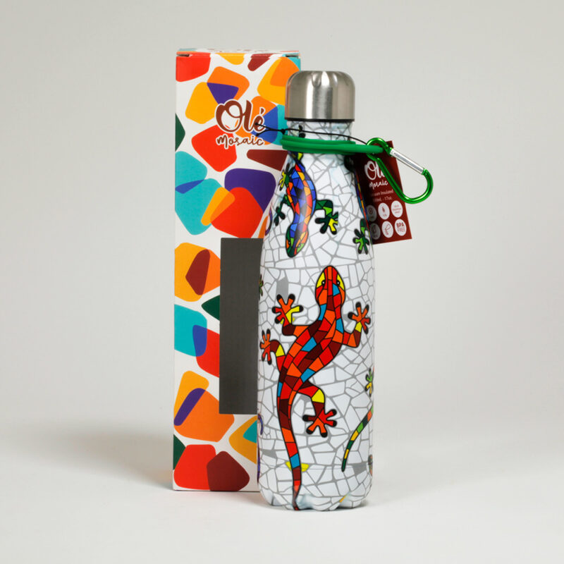 Botella inox. 500 ml. Salamandra. Estilo mediterráneo.