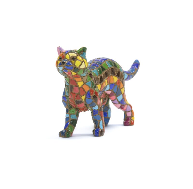 Gato. Figura de mosaico de 8 cm.