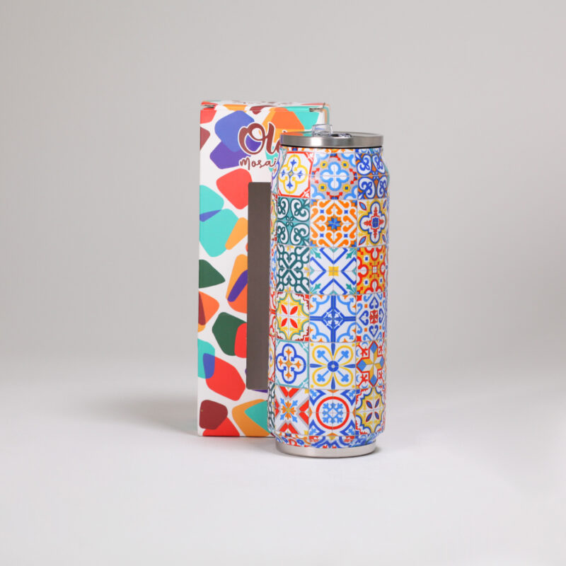 Lata inox. de 500 ml. Mosaico.