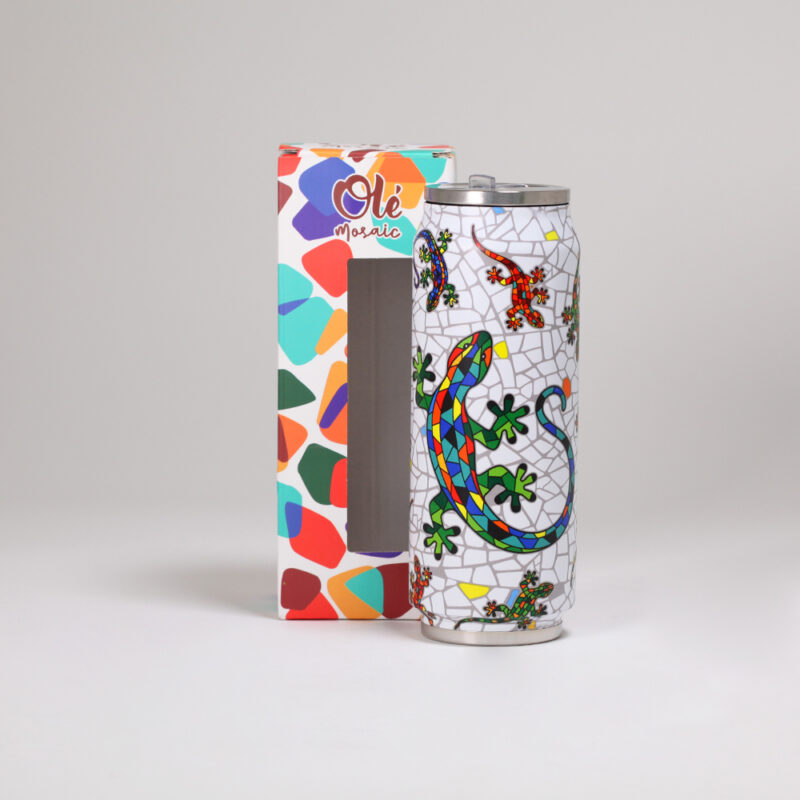 Lata inox. de 500 ml. Salamandra. Barcelona.