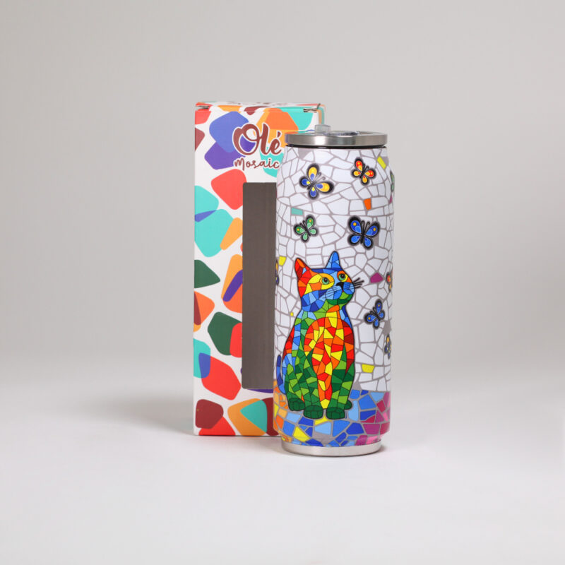 Lata inox. de 500 ml. Gato.