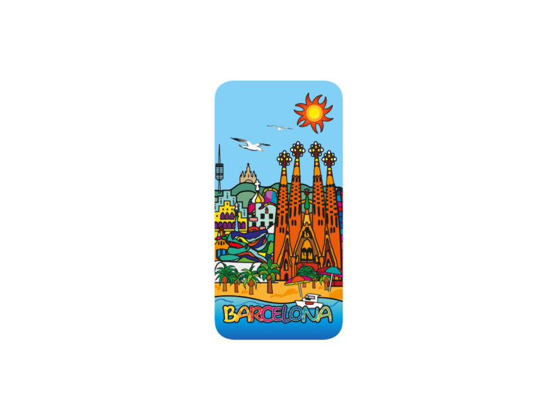 Funda de teléfono para iPhone 11 Promax (TPU). Panorámica Sagrada Familia Barcelona. Azul