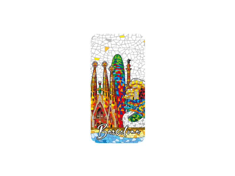 Funda de teléfono para iPhone 13 (TPU). Panorámica. Barcelona. Blanco