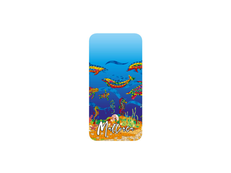 Funda de teléfono para iPhone 11 Pro (TPU). Peces, tortugas y caballitos. Azul