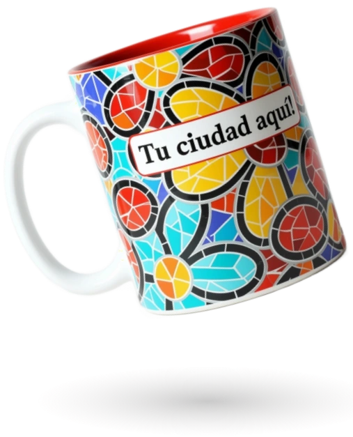 Ole Mosaic taza personalizada tu ciudad Souvenirs de mosaico personalizados con el nombre de tu ciudad 3